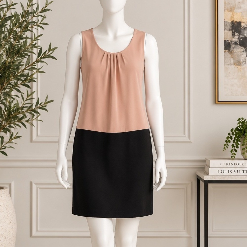 Gap Women Dress Sleeveless Colorblock Peach Black Size 0